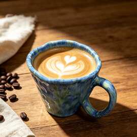 欧式复古风流彩碎花咖啡杯碟套装家用陶瓷杯下午茶杯马克杯批发