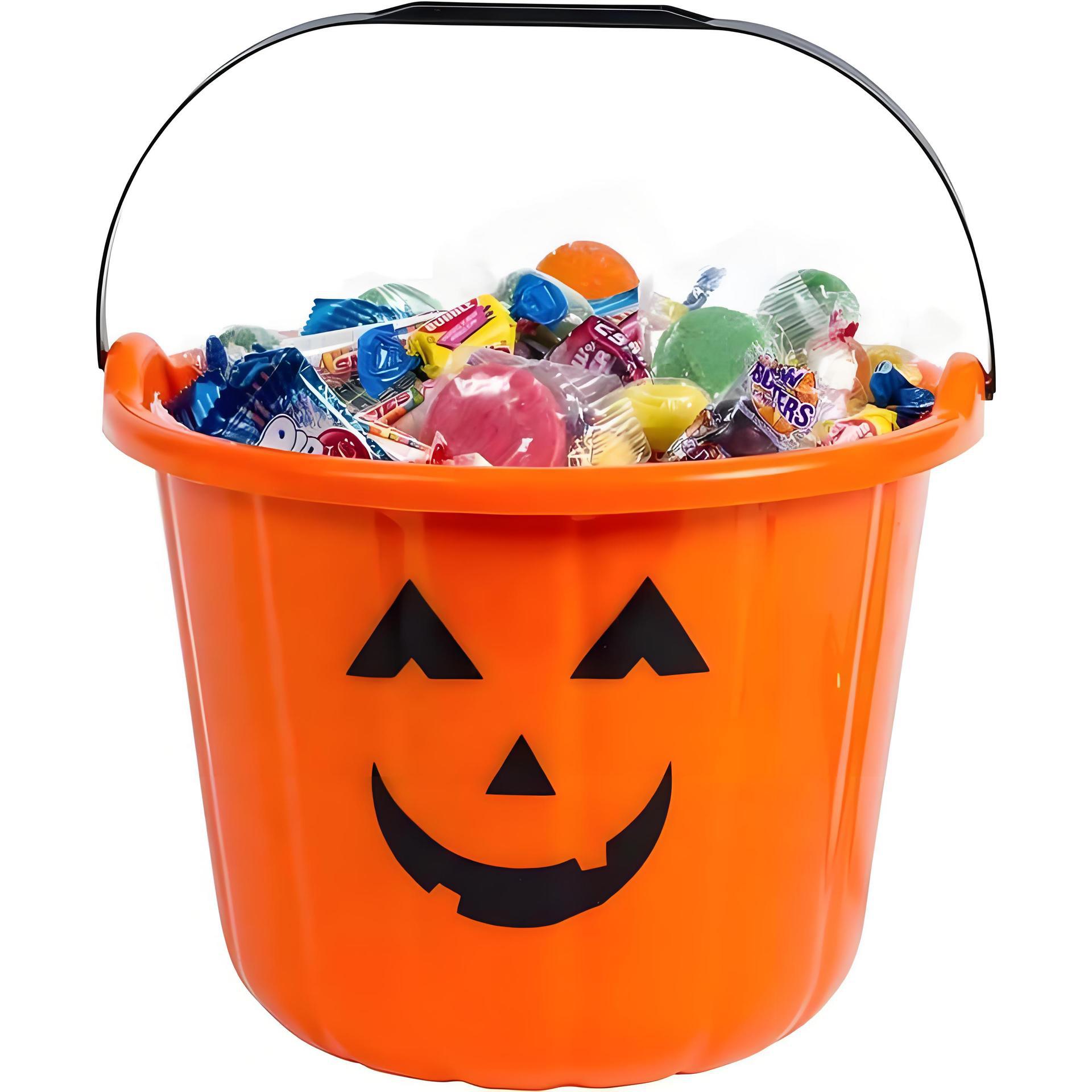 Barril de calabaza portátil Tarro de calabaza de 19CM Barril de dulces grande de Halloween Juguetes para niños Festival de fantasmas Accesorios de eventos al por mayor