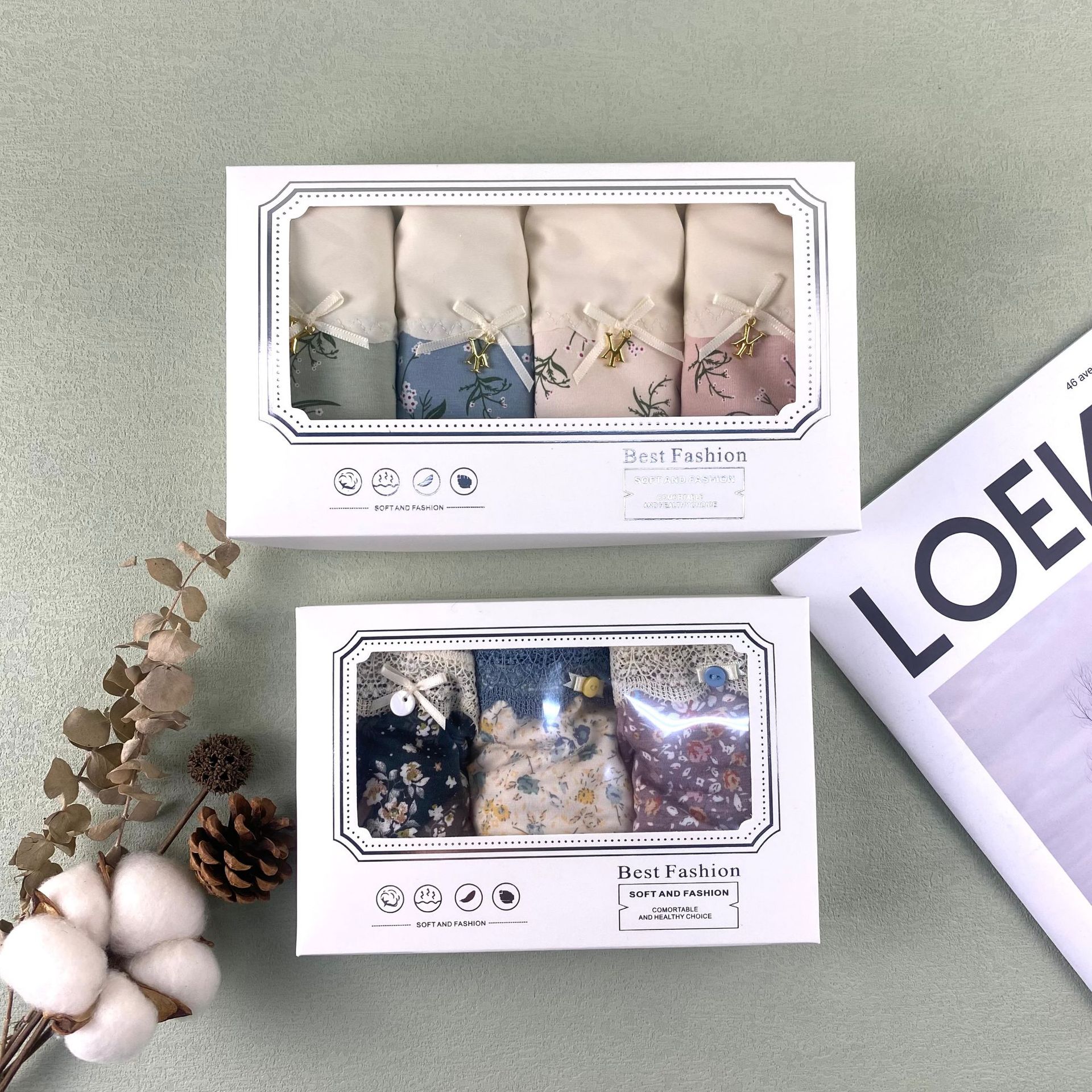 跨境新款内裤包装盒毛巾丝袜袜子包装盒天地盖折叠盒厂家直销