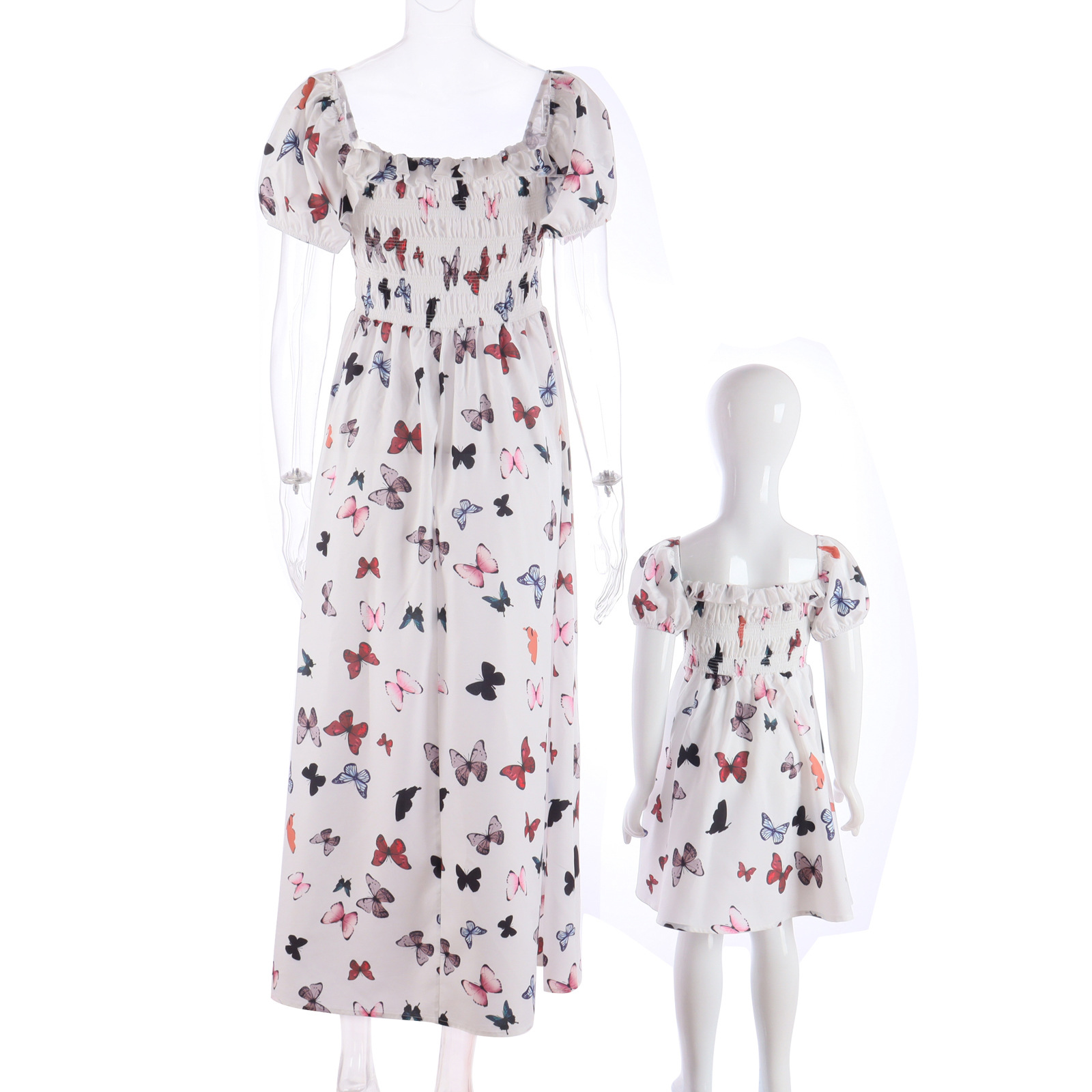 Princess Butterfly Polyester Chiffon Printing Midi Dress Family Matching Outfits display picture 6