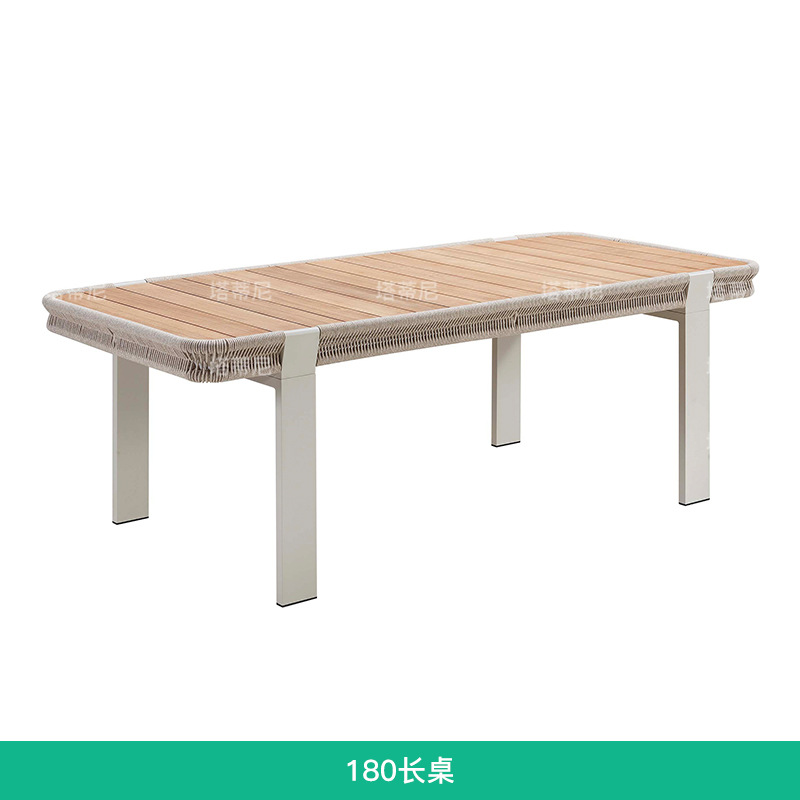 Mesa y silla de ocio al aire libre patio villa jardín combinación de tela de caña hotel residencial terraza al aire libre silla de caña impermeable image 9