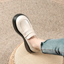 爱棉麻英伦风小皮鞋2023新款单鞋学院风厚底软皮乐福鞋子夏季女鞋