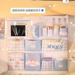 収納掛け袋扉後壁掛式寮ベッドサイド箪笥吊り壁面布芸壁掛け携帯電話置物