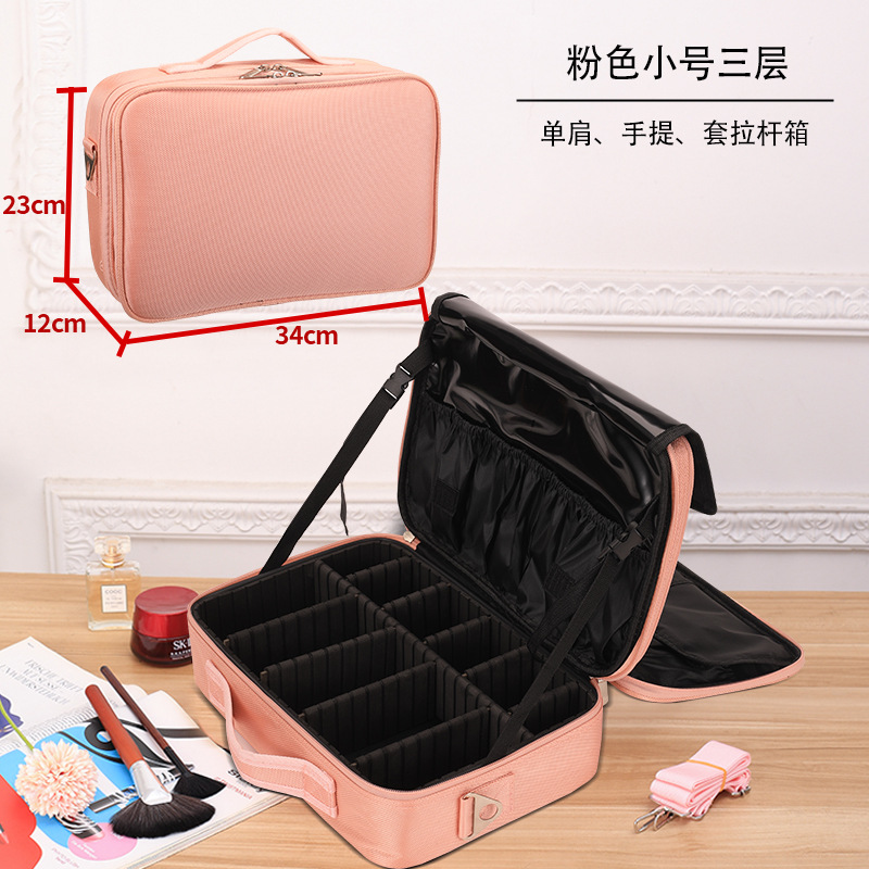 多層化粧品バッグ大容量特大軽量ツールボックスミラー付き大型プロポータブルポータブル収納袋
