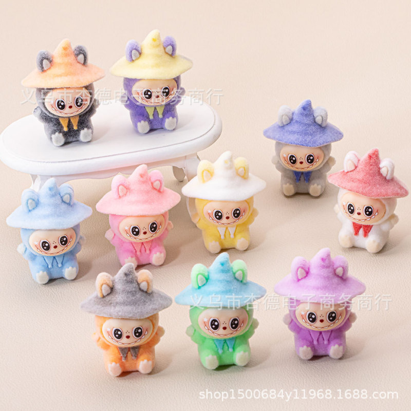 新しい植毛マジシャン Bubu トレンディな DIY 漫画三次元かわいい樹脂人形アクセサリー装飾卸売|undefined
