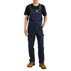 跨境Men's Denim Bib Overalls with Adjustable Straps & To跨境