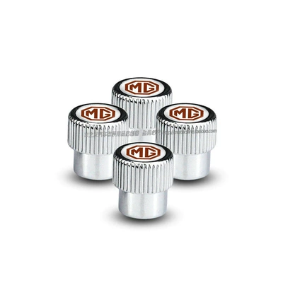 valve Car Tire Valve Cap Hs - mg-white-background-brown-label-4-silver