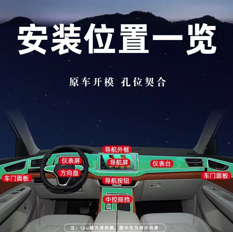 21-24 Volkswagen Toutuang/X Central Control Gear Interior Car Sticker Special Modification Accessories Screen Protective Film.