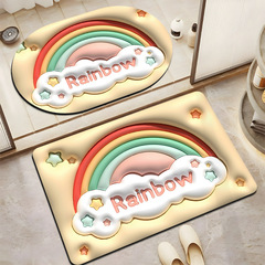 Expansive carpet imitation diatom mud absorbent floor mat strawberry household bathroom soft mat non-slip quick-drying foot mat manufacturer wholesale