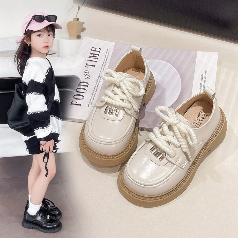 Маленькие кожаные туфли для девочек 2024 новые осенние детские кроссовки Принцесса обувь для девочек обувь для детей мягкая подошва Lefu обувь одиночная обувь