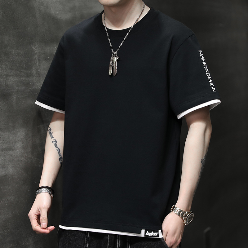 M - 8XL gran algodón hombre de manga corta camiseta de moda de verano deportiva casual de media manga camiseta de comercio exterior