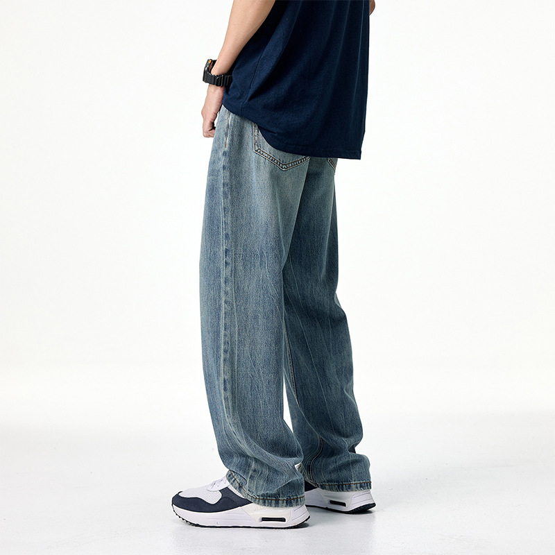 Lyocell Distressed Jeans Men's Summer 2025 New American Retro Loose Straight Pants Thin Long Pants Lyocell Distressed Jeans Men's Summer 2025 New American Retro Loose Straight Pants Thin Long Pants