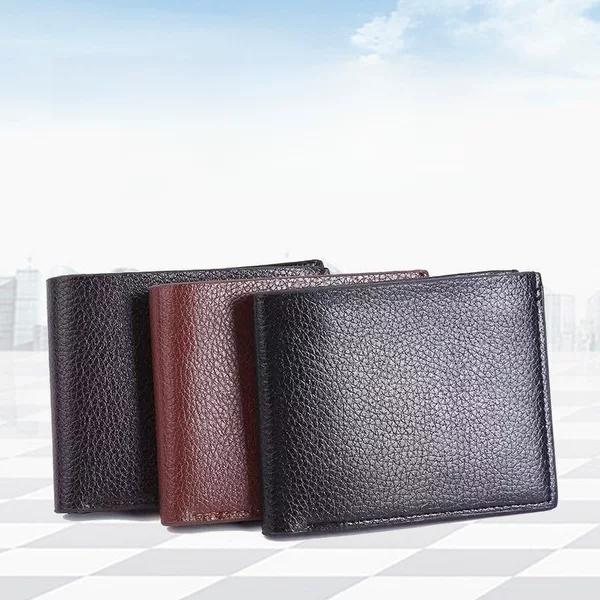 Manufacturer Wholesale Short Men's Wallet Can Be Customized Pv Leather Card Holder Men's Wallet Coin Purse Drop Shipping