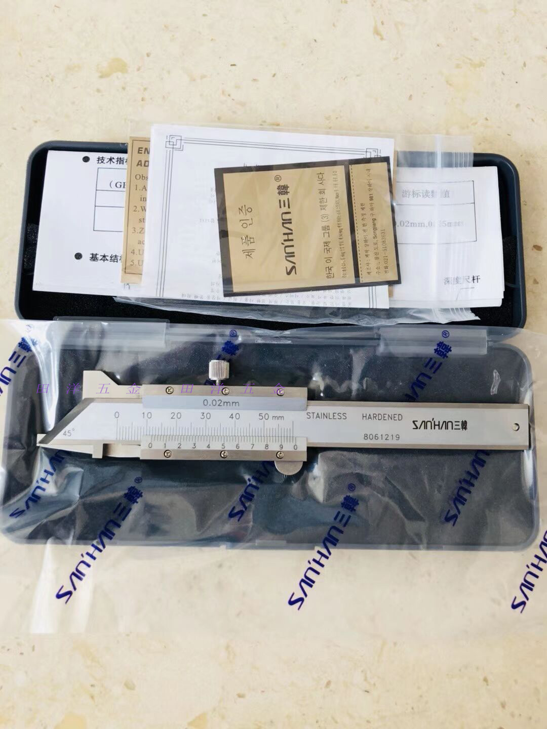 韩国三韩倒角游标卡尺45度15/20/30/60电子数显倒角卡尺