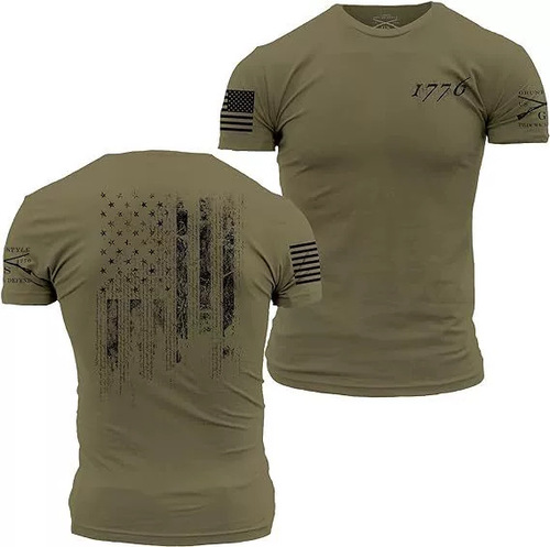 European and American men's wear wish new Independence Day themed printed short-sleeved T-shirt