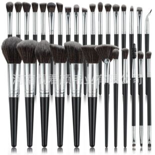 Cross-Border Popular 3/10/18/30 Silver Gray Makeup Brush Set Foundation Brush Eye Shadow Brush Makeup Room Purchase