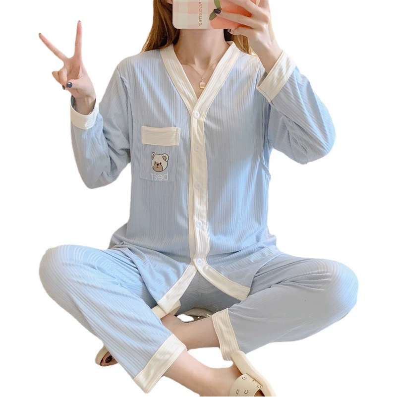 Месячная одежда на весну и осень после родов в марте для беременных лактация беременным пижамы летние тонкие для беременных дома 4