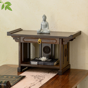 Buddha Statue Altar with Elevated Base, Display Stand, Offering Table, Shrine, Cabinet for Home Use, Buddha Deity Seat