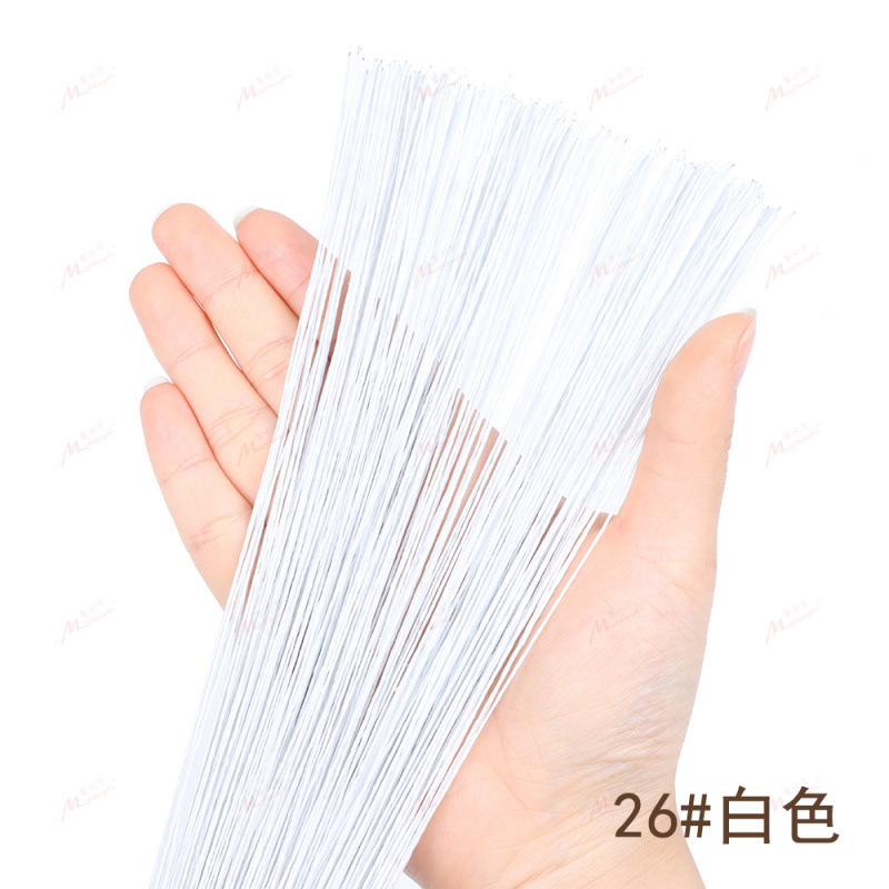 No. 26 paper-coated iron wire 60cm floral art sugar flower eternal flower paper flower gypsophila leaf vein green iron wire