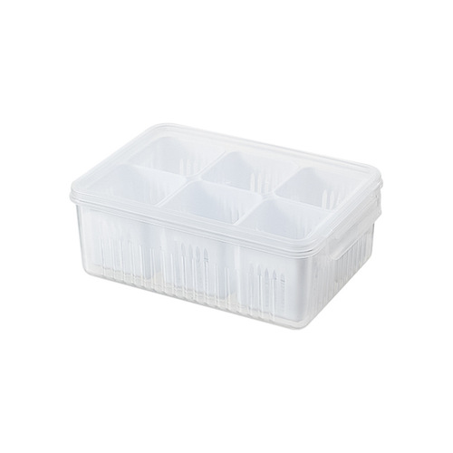 Simple refrigerator chopped green onion crisper box, onion, ginger and garlic compartment fresh-keeping box, plastic sealed jar, compartmented fresh chopped green onion box