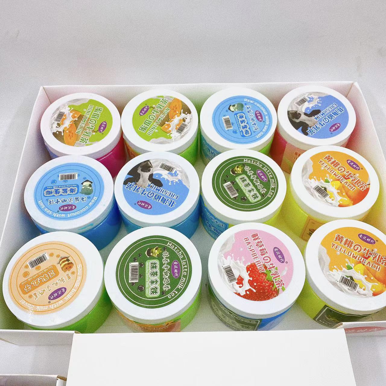 Niños barro de cristal barro de color slime imitación de leche de té barro slime DIY manuales descompresión de la escuela alrededor de la férula