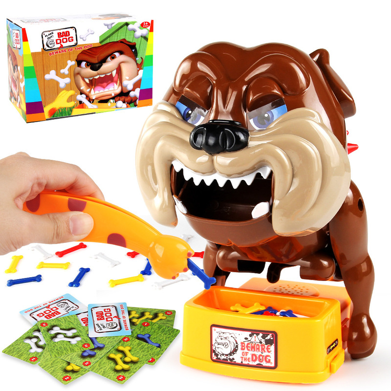 Original direct medium size careful evil dog desktop game parent-child bite tiger dog creative trick evil dog toy Original direct medium size careful evil dog desktop game parent-child bite tiger dog creative trick evil dog toy