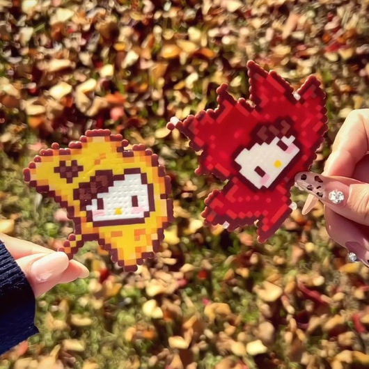 Pixel Style Cartoon Kitty Pendant Cute Girl Pendant Acrylic Personalized Bag Decoration Keychain