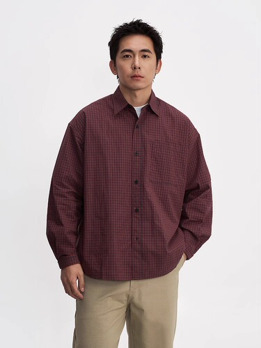 Japanese Retro Plaids Collar Long-Sleeve Shirt for Men, Spring and Autumn New Arrival Loose Fashion Casual Collar Shirt Outerwear