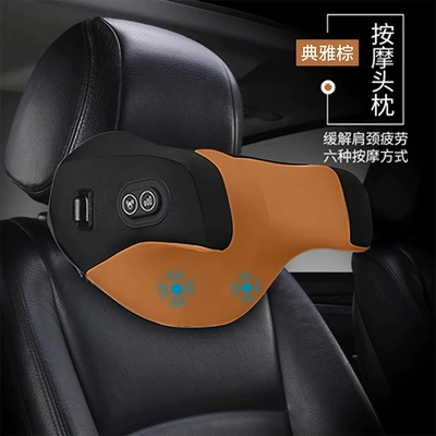 Lumbar Support, Neck Pillow, Car – Waist support - massage-model-single-headrest-elegant-brown