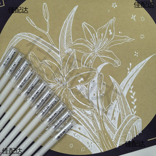 Lobelin Large Capacity 1.0 White High Glow Pen Marker Line Drawing Pen High Smooth Art Painting Brightening