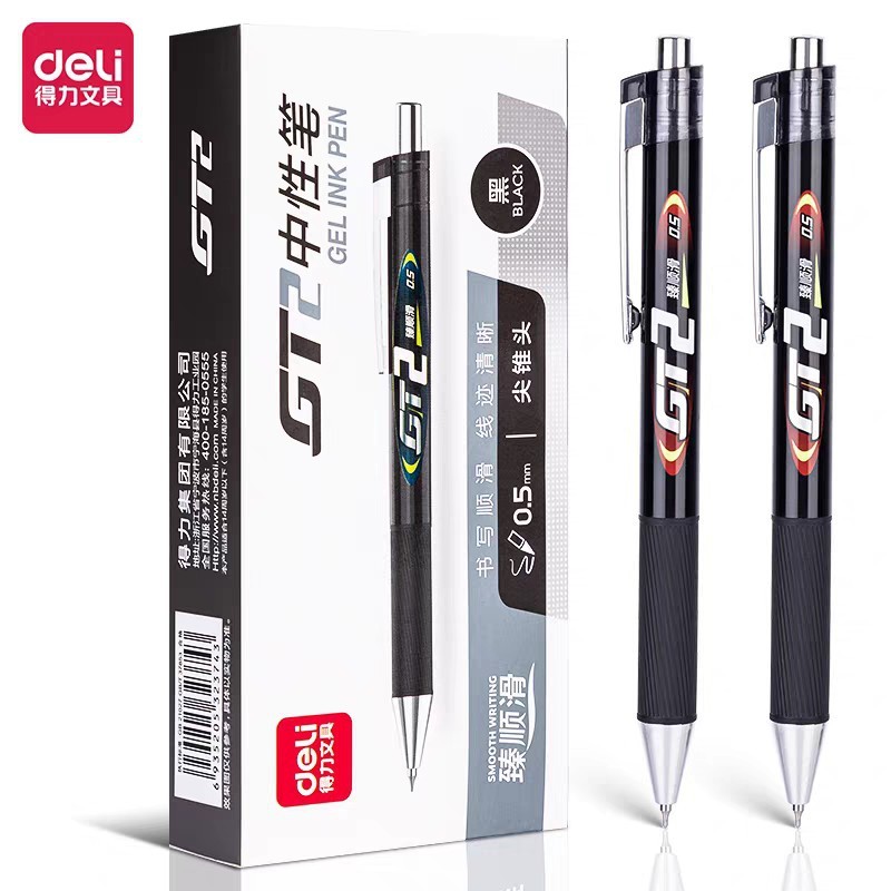 デリ GT2 ゲルペンは滑らかで、学生向けの 0.5 mm ポインテッド チップで滑らかに書くことができ、明確なステッチが得られます。|undefined