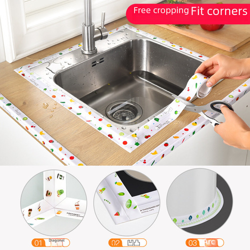 Kitchen mildew-proof grout stickers, sink edge, gas stove, bathroom wall corner gap waterproof stickers, bathroom water stop strips