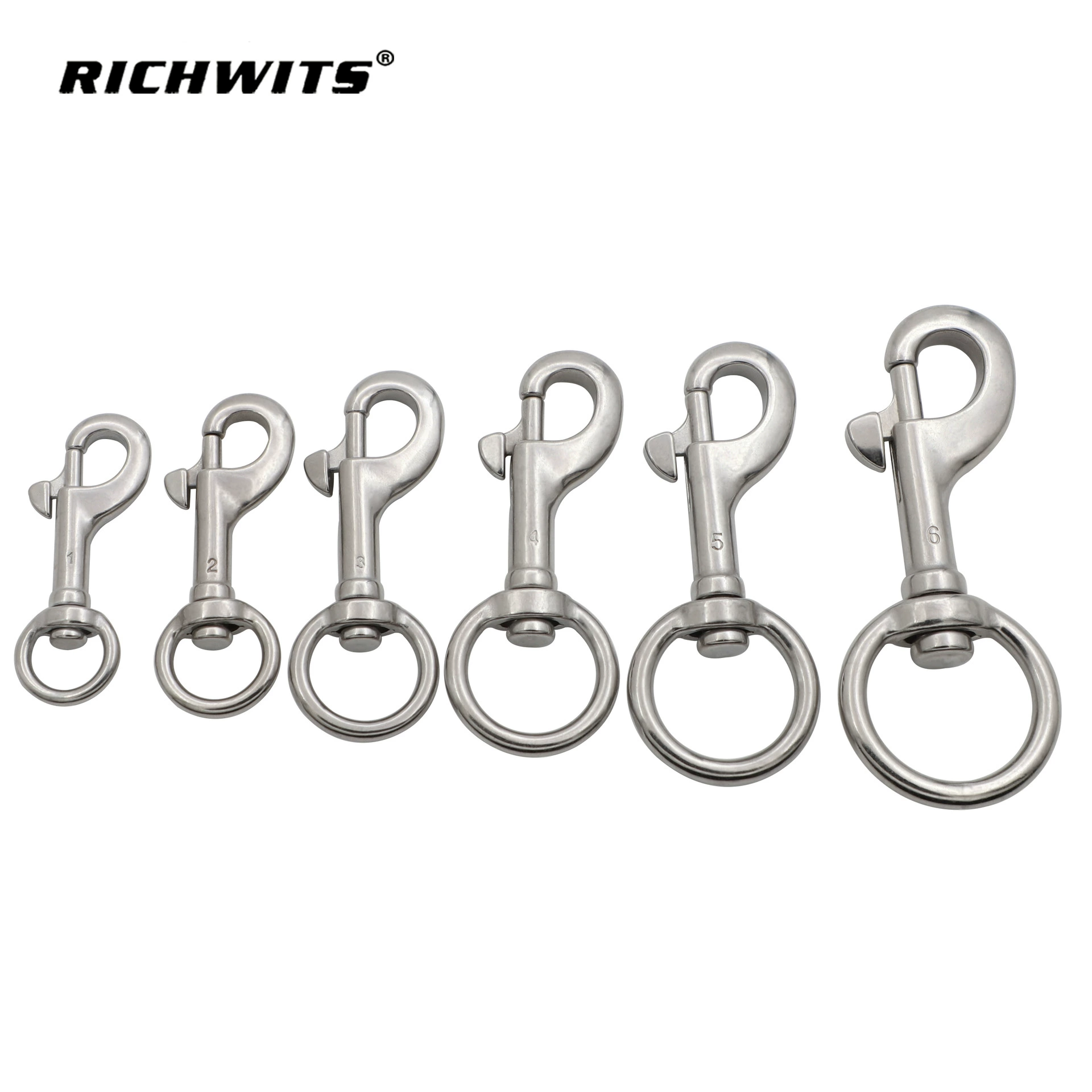 Zhibo Металл RICHWITS нержавеющая сталь 316 Кольцо с одной головкой крюк собака цепь голова большая пряжка для собак