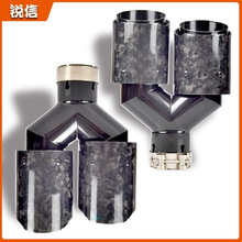 AK天蝎全黑Y型89双出汽车适用改装排气管碳纤维尾喉 缎纹新款