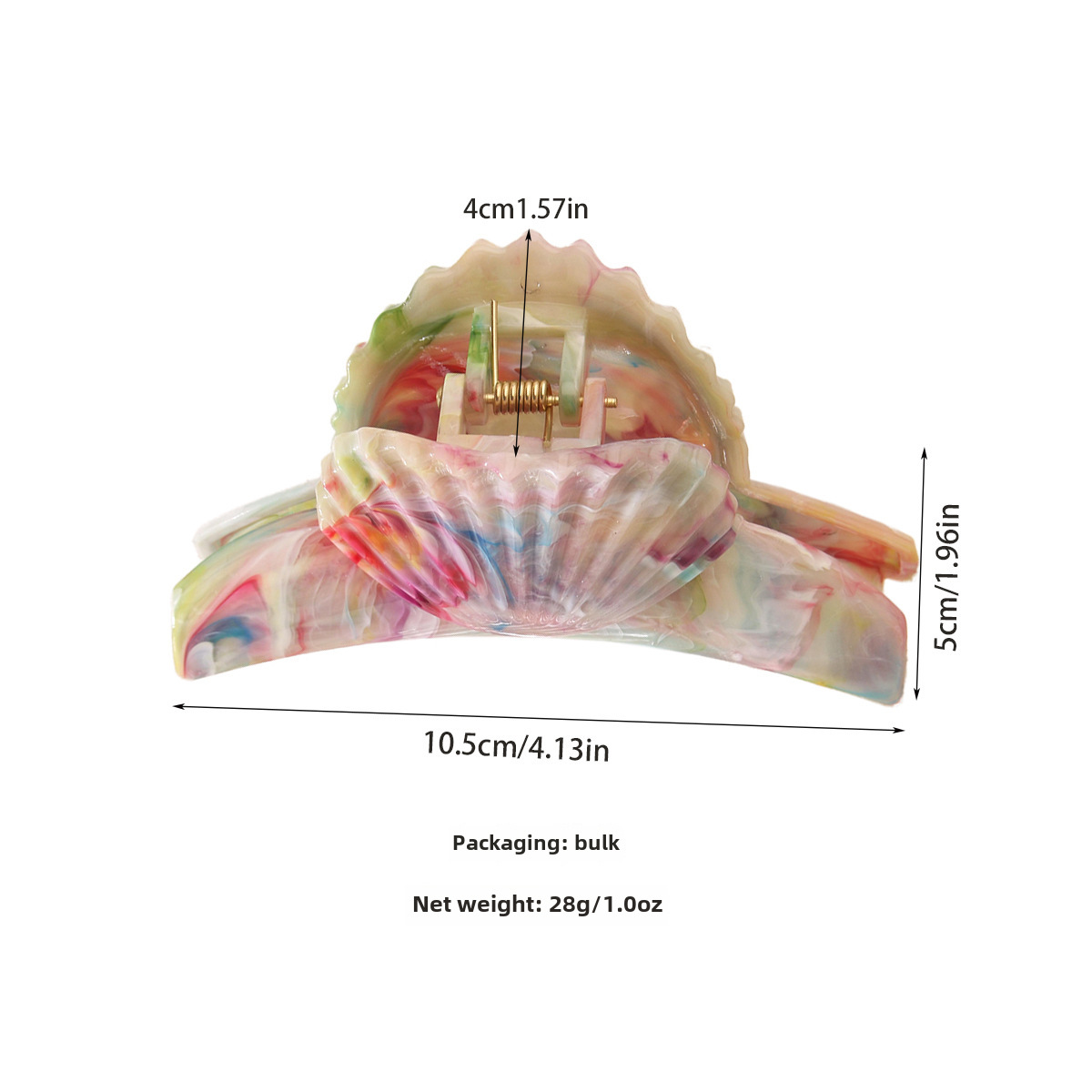 Grenzüberschreitender neuer ABS-Essigsäureschalen-Greifclip Hochwertiger Nischen-Marmor-Rückenkopf-Haifischclip-Kopfbedeckung_voghion.com