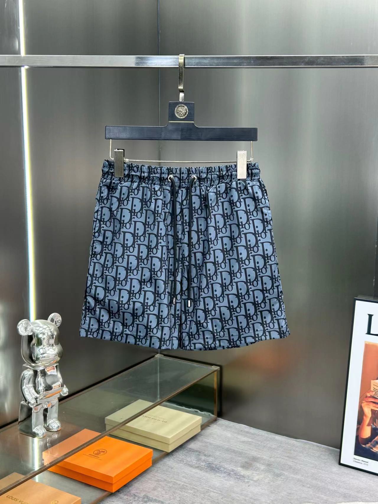 Dior Board Shorts Oblique Print Blue