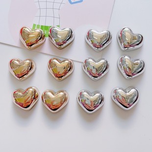 Electroplated metal silver love jewelry accessories handmade DIY mobile phone shell accessories material wholesale