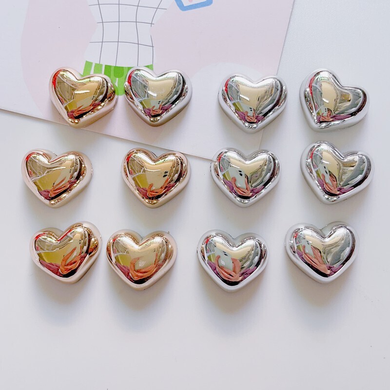 Electroplated metal silver love jewelry accessories handmade DIY mobile phone shell accessories material wholesale Electroplated metal silver love jewelry accessories handmade DIY mobile phone shell accessories material wholesale