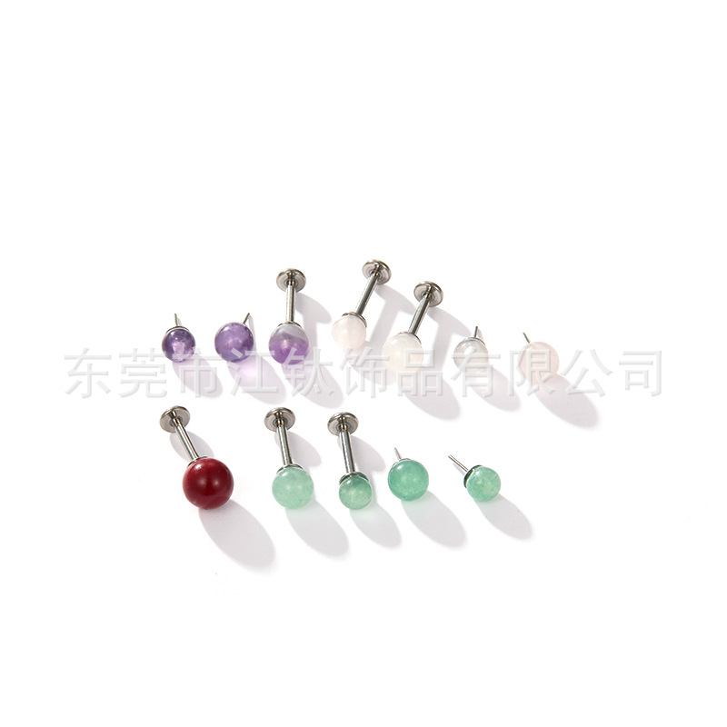 Labret piercing jewelry detail image