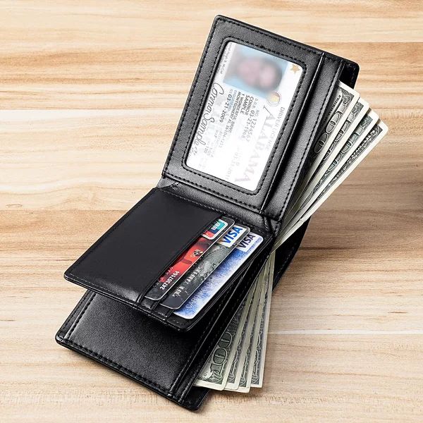 Cross-Border Japanese-Style First-Layer Genuine Leather Men's Wallet with Multiple Card Slots Rfid Fashion Leather Men's Coin Purse