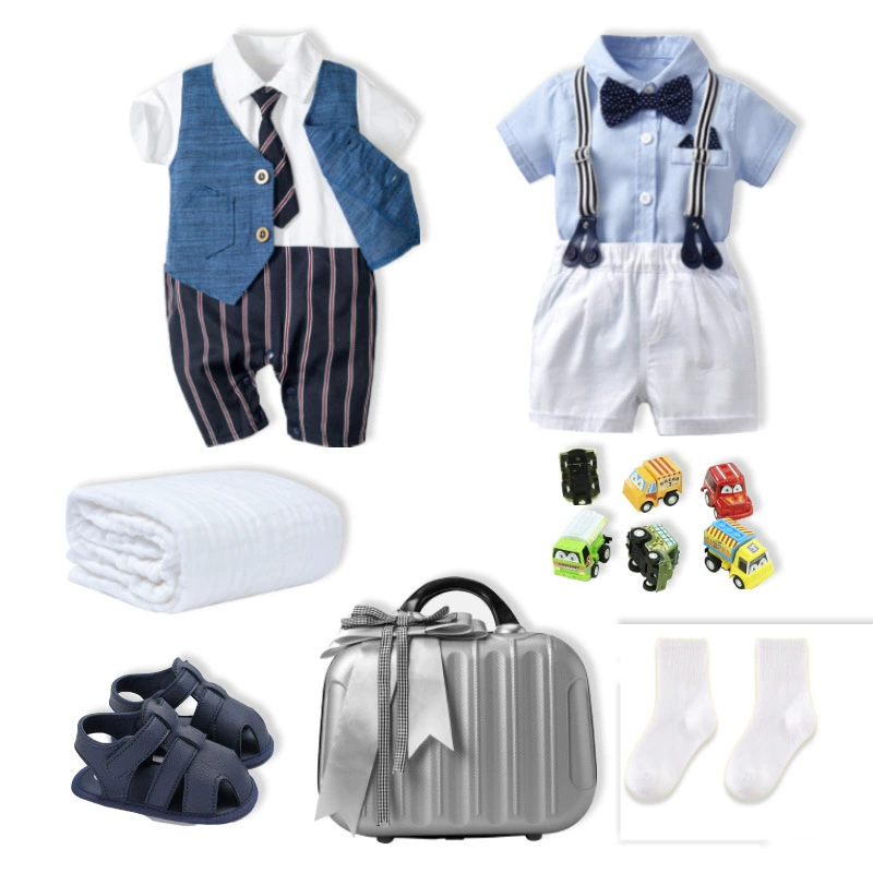 Подарочный набор детской одежды для новорожденного, подарок на первый месяц жизни, подарок на весну и лето для мальчика, подарок на первый год жизни