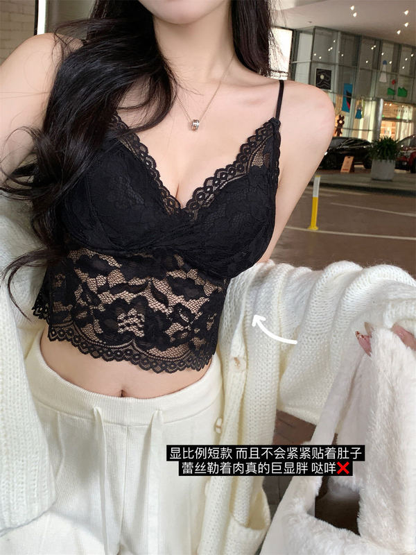 セクシーなレースのサスペンダーの女性の胸のパッドの一体式の固定の杯の美の背中は胸を拭いて底を打ってベストの短い上着を掛けます。|undefined