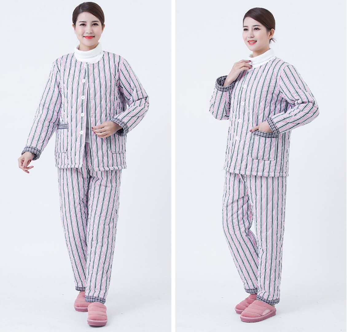 医院患者病号棉服加厚棉衣条纹病号服棉袄病人服保暖长袖患者服-阿里巴巴