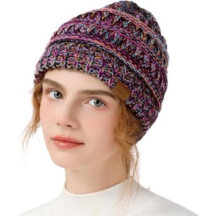 Amazon Mixed Color Imitation Wool Knitted Wool Hat for Men and Women European and American Warm Hats Sweet Wholesale Cross-Border