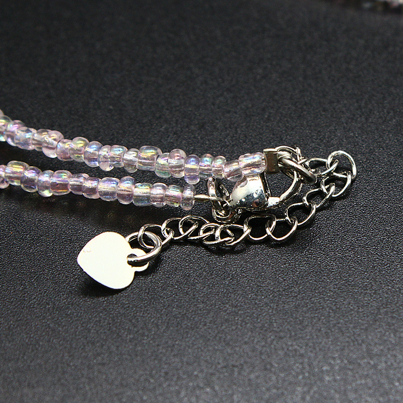 15g Weight Pendant Necklace Classification Alloy Chain Material Beaded Chain Chain Type Holiday Occasion Crystal Material Mushroom Pattern Spring&Summer Season Women's Gender Polishing Design Vacation, Classic Style Style Vacation Classic Style Mushroom Crystal Beaded Chain Beaded Necklaces Wholesale 8