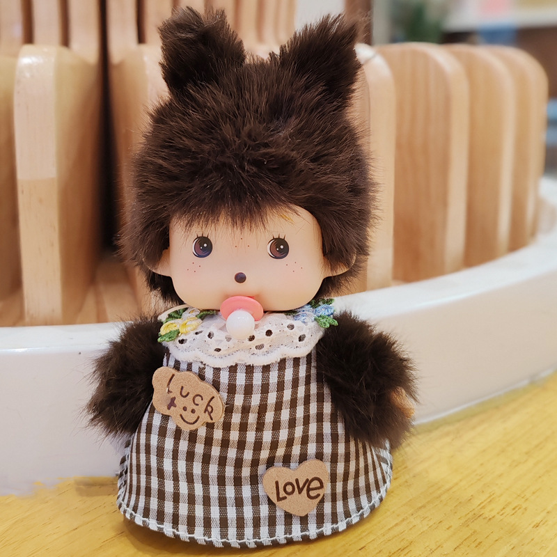 Monchic mengqiqi15CM pequeño vestido muñeca de felpa colgante bolso colgante producto transfronterizo buen producto nuevo producto