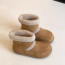 小众厚底复古雪地靴女2025新款冬季加绒加厚短筒防滑保暖东北棉鞋