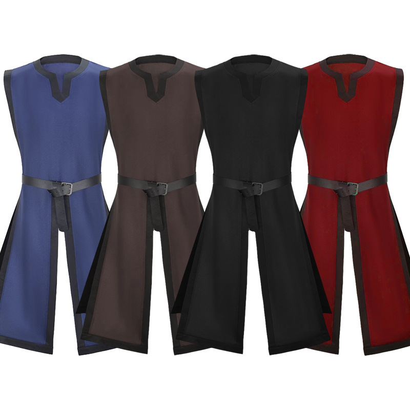 Cross-Border New Style Medieval Renaissance Viking Knight Cloak and Templar Robe Costume