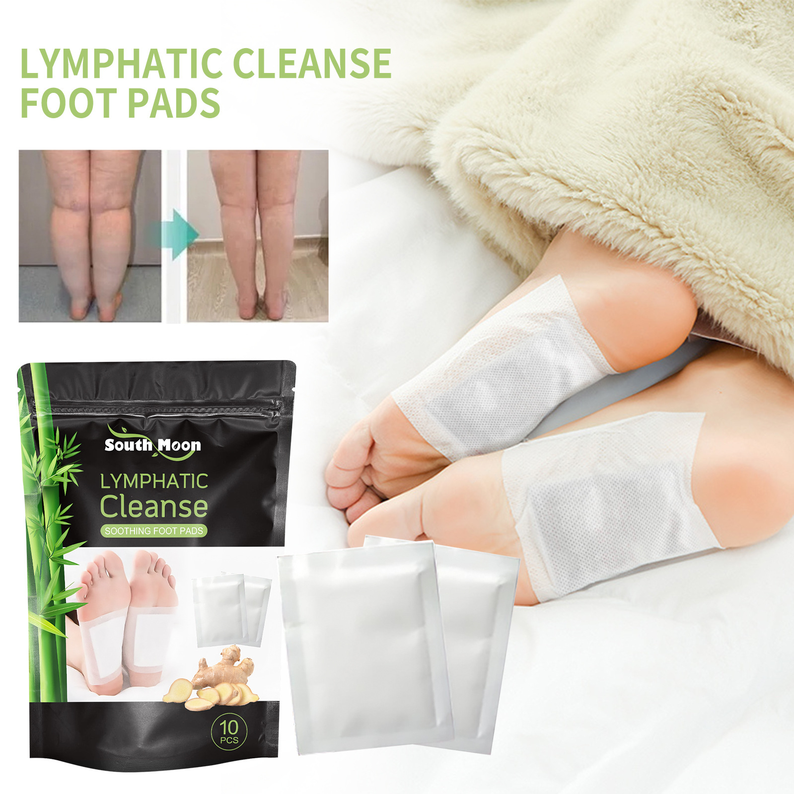 Moon South – Patch nettoyant pour les pieds, nettoyage en profondeur, élimination de l'humidité, amincissant, modelant le corps, soins de santé_voghion.com