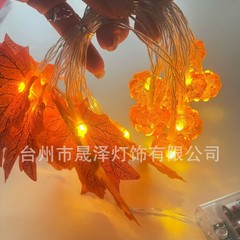 万圣节灯串跨境LED南瓜灯枫叶彩灯装饰氛围节日电池派对布置串灯